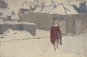 John Singer Sargent Mannikin in the Snow oil on canvas